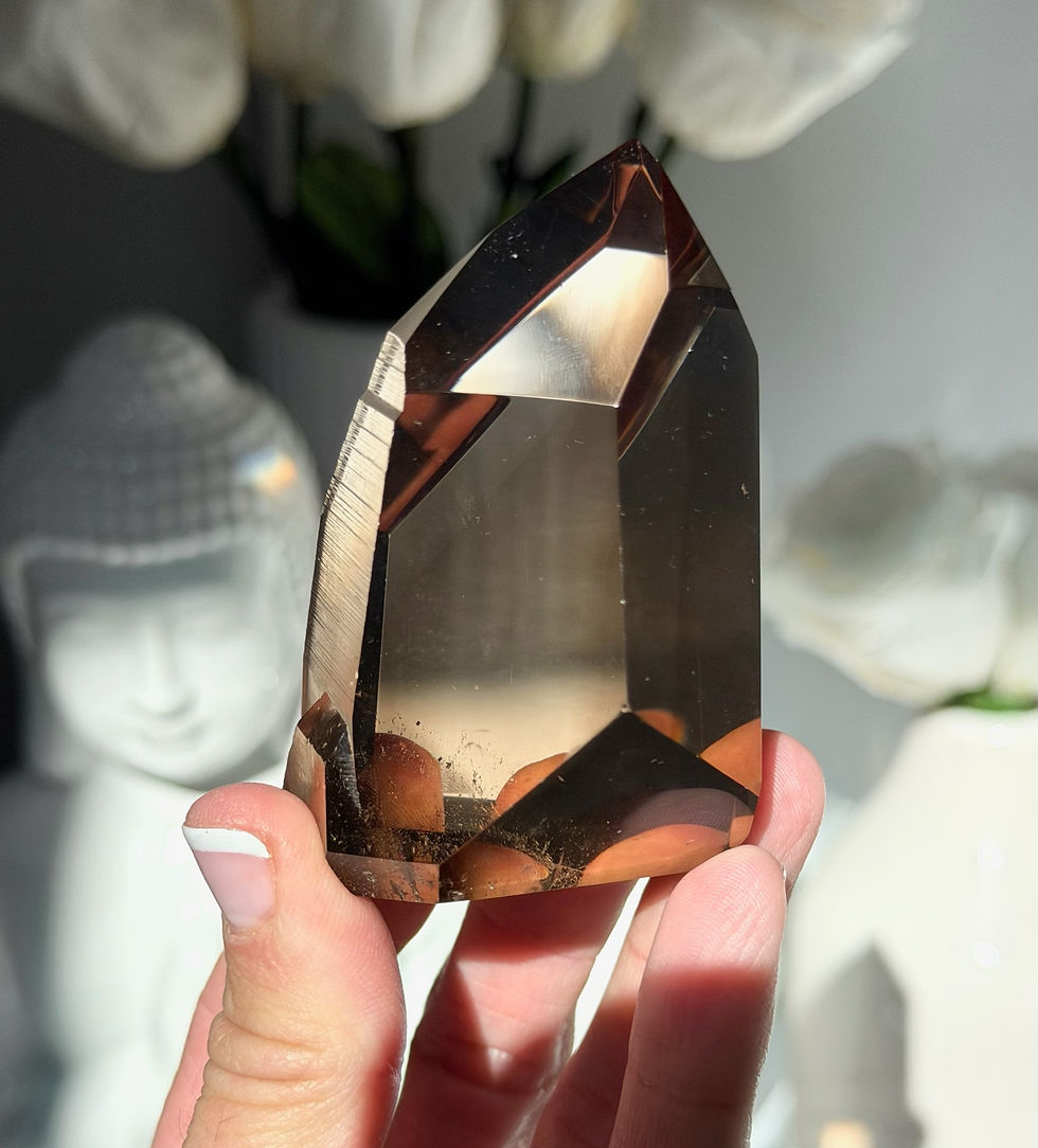 Thumbnail: 2.6” Smoky Lemurian Quartz Point with Linear Ridges - Minas Gerais, Brazil
