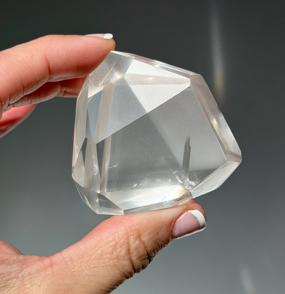 Thumbnail: 1.9” 3D Phantom Quartz Free Form with Rainbow - Minas Gerais, Brazil