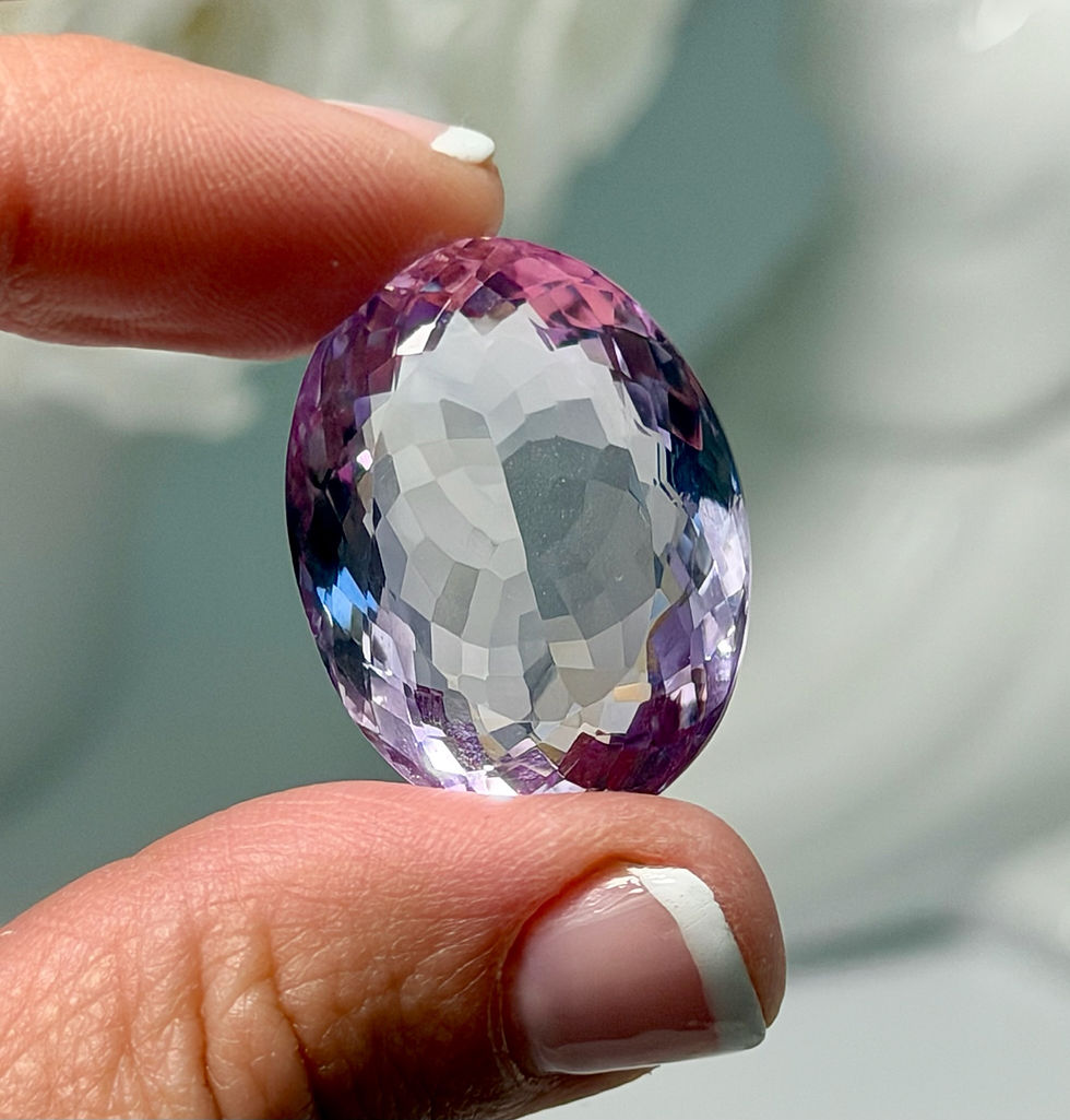 Thumbnail: 1.1” 42.5ct  Faceted Light Amethyst Gem Stone - India