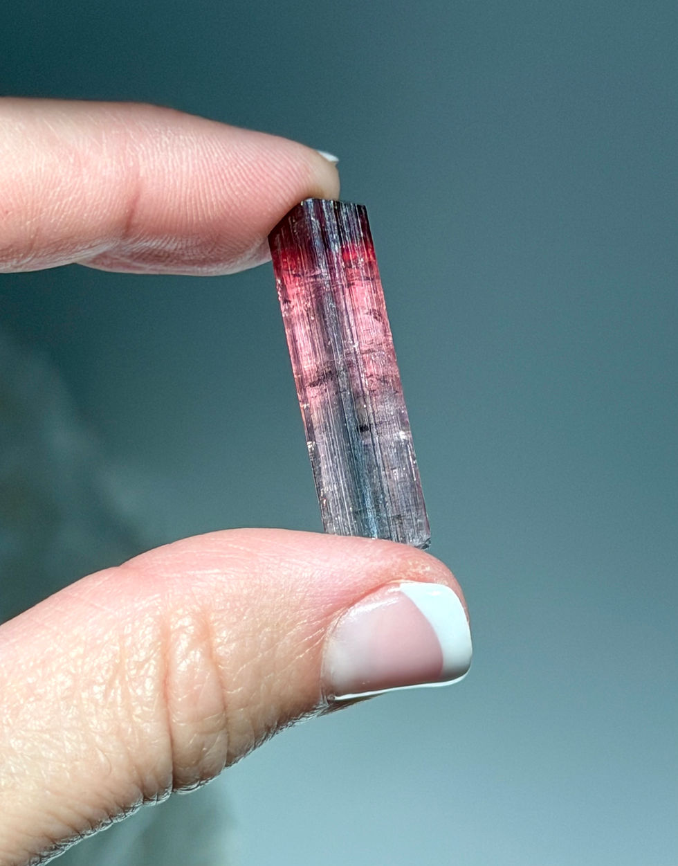 Thumbnail: 1.25” , 4g High Quality BI-Color Tourmaline Bar - Cruzeiro Mine, Brazil