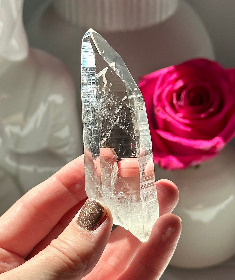 Thumbnail: 3.5” DT Colombian Lemurian Quartz Point with Self-Healing and Rainbow - Peña Bla