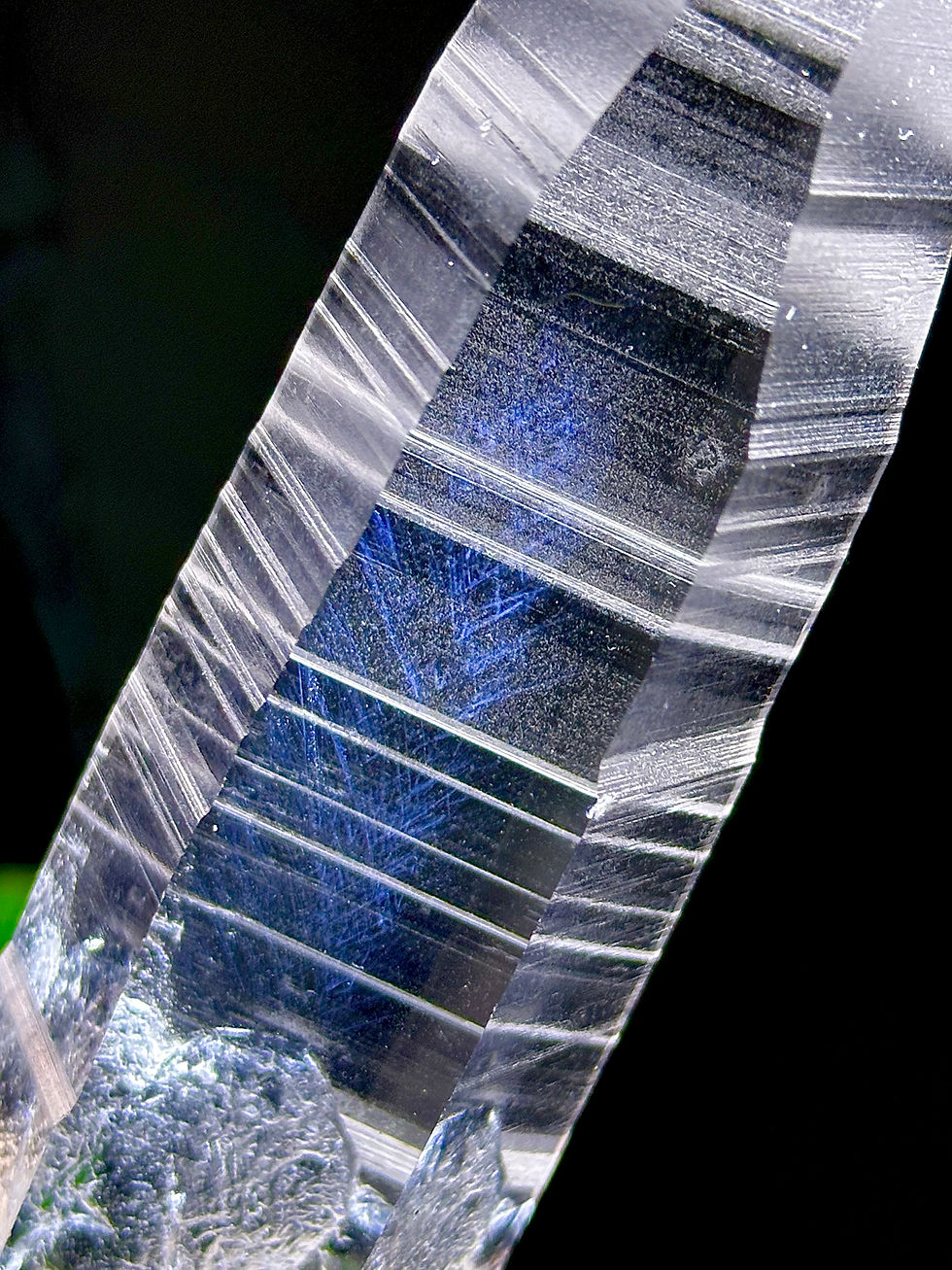 Thumbnail: 6.9” Lemurian Quartz Point with Deep Linear Ridges, Minas Gerais,  Brazil
