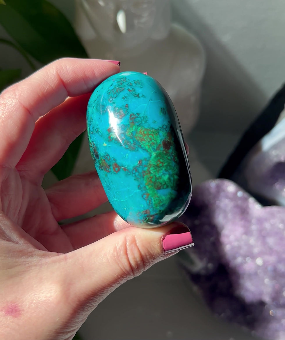 Thumbnail: 2.5”  Chrysocolla Palm Stone - Peru