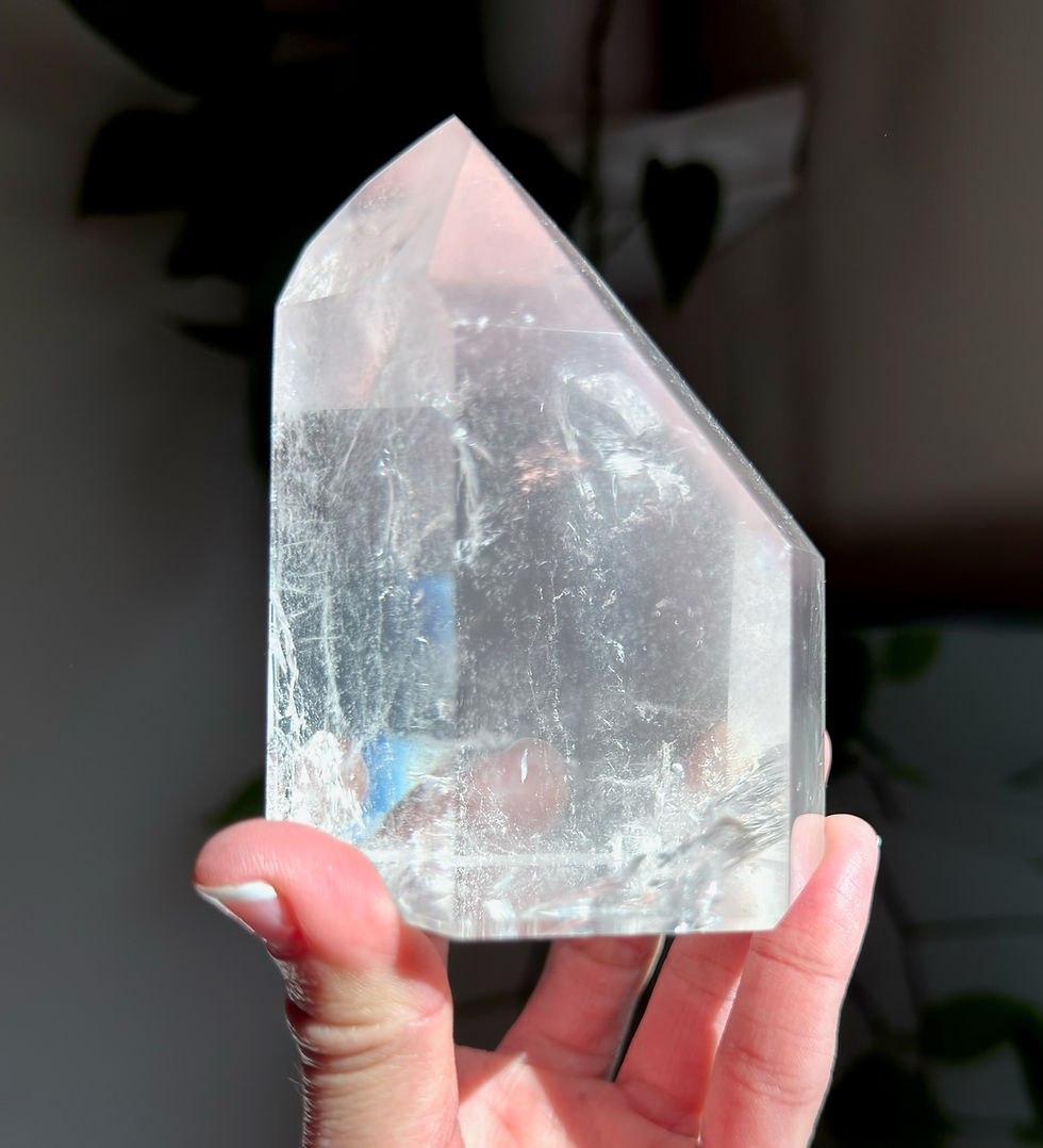Thumbnail: 3.5” RARE Lithium Quartz Point, With Rainbow and Record Keepers - Brazil