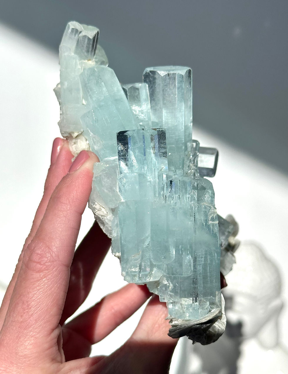 Thumbnail: 5.0”, 510g Incredible Aquamarine Cluster with Muscovite