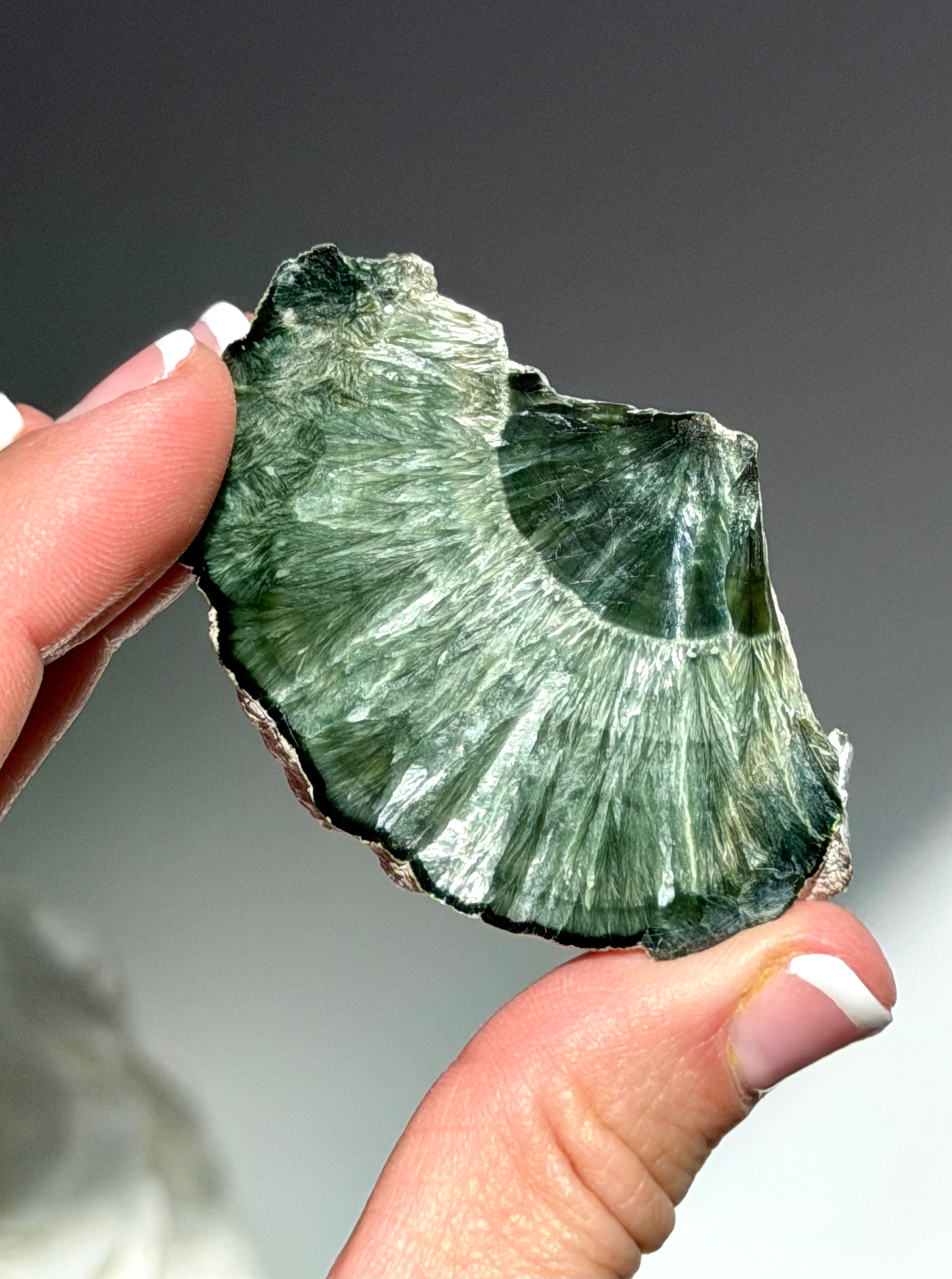 2.25 Seraphinite Mica Slice - Clinochlore Mica