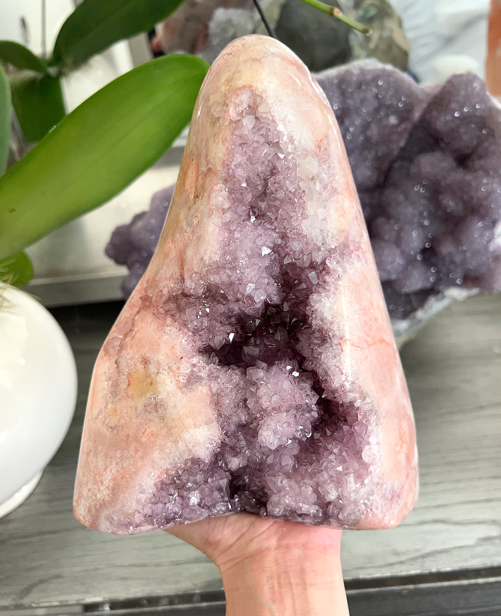 Thumbnail: 8.0” , 4.08kg Pink Amethyst Druze Stand - Argentina