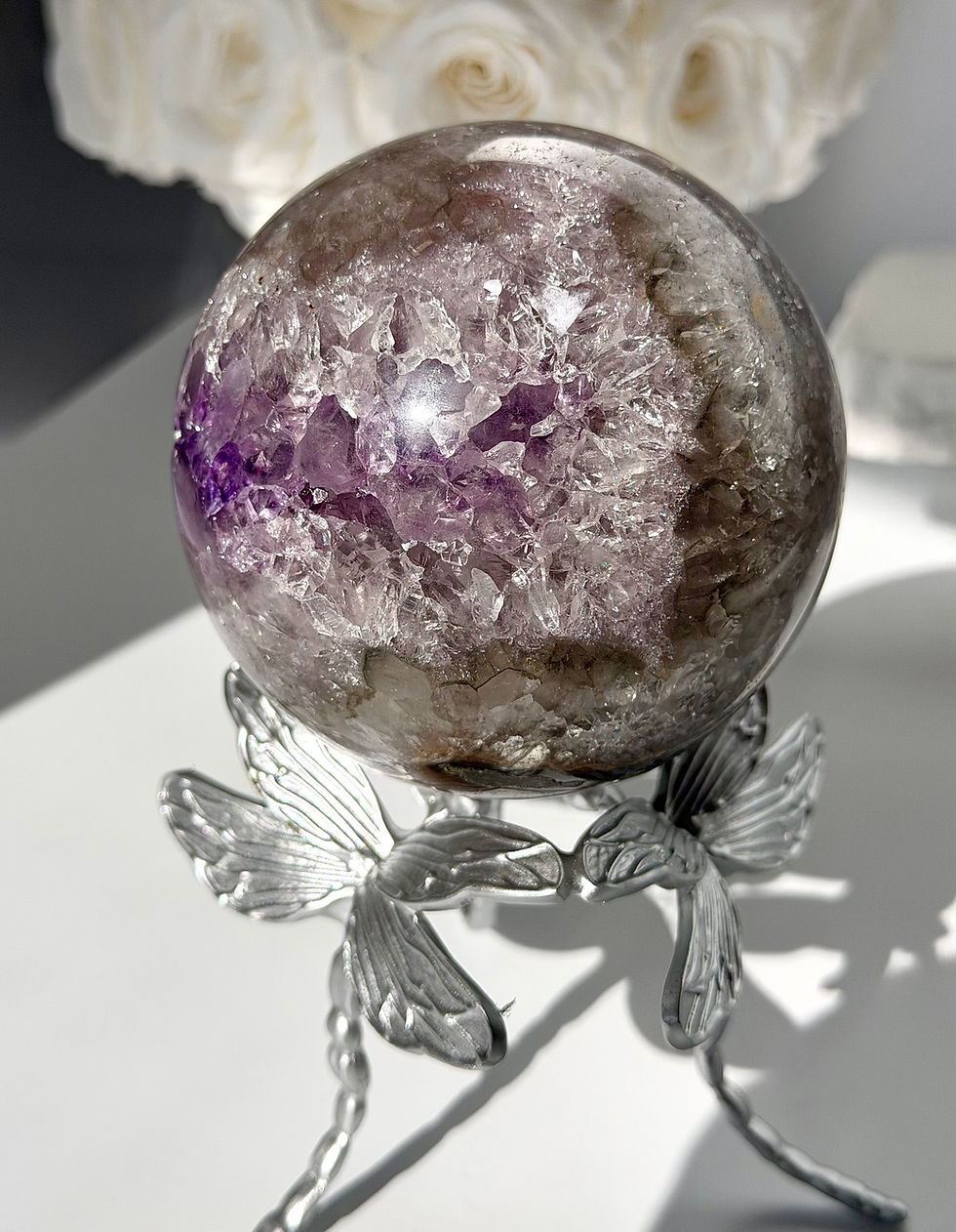 Thumbnail: 3.75”, 1kg  Purple Geode Amethyst Sphere - Brazil