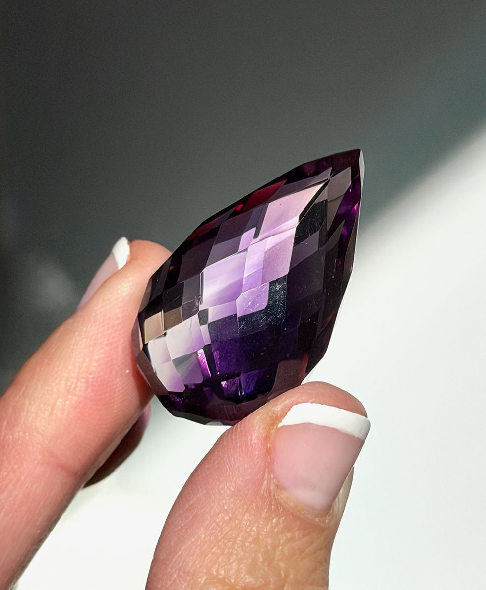 Thumbnail: 1.4” , 70ct. Faceted Amethyst Tear Drop - Brejinho Mine, Bahia, Brazil