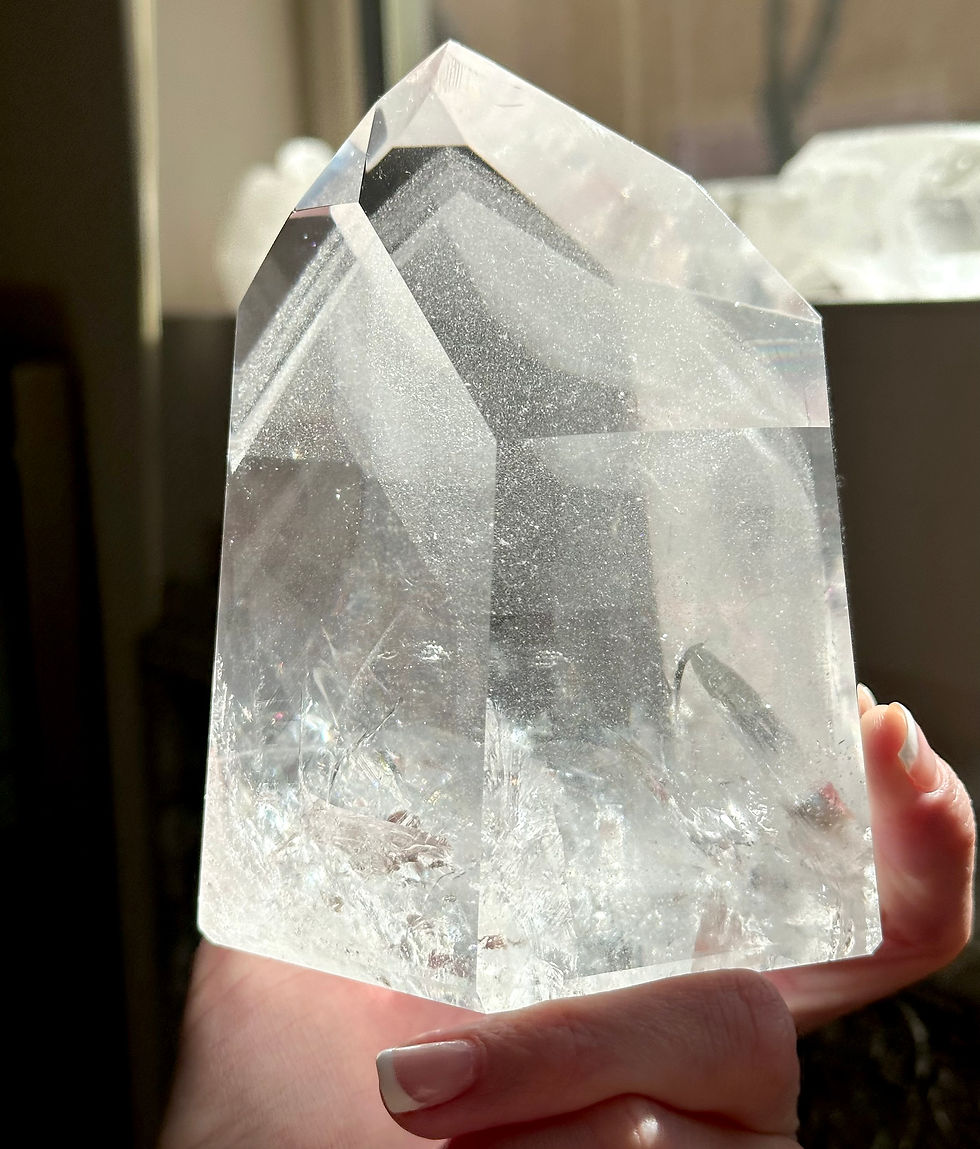 Thumbnail: 4.9” 1.376kg Lemurian Quartz Point Devic Temple with Incredible 3D White Phantom