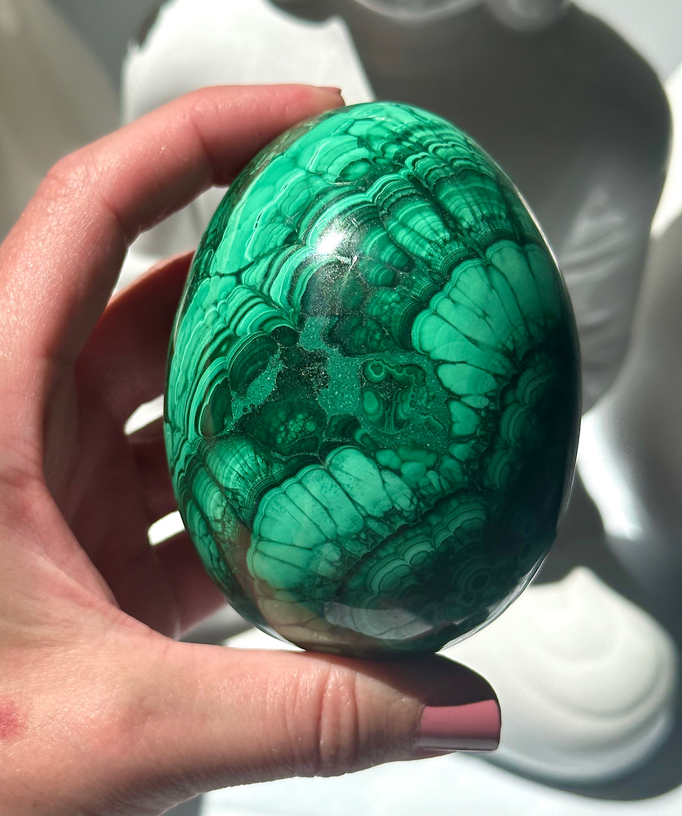 Thumbnail: 3.5” Fibrous Malachite Egg - Africa 