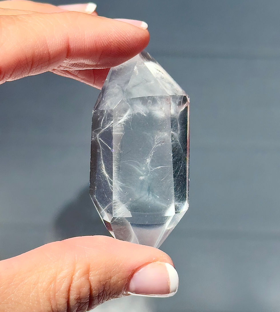 Thumbnail: 2.2” Rare Optical Blue Amphibole Quartz Point - Blue Angel Quartz - Brazil