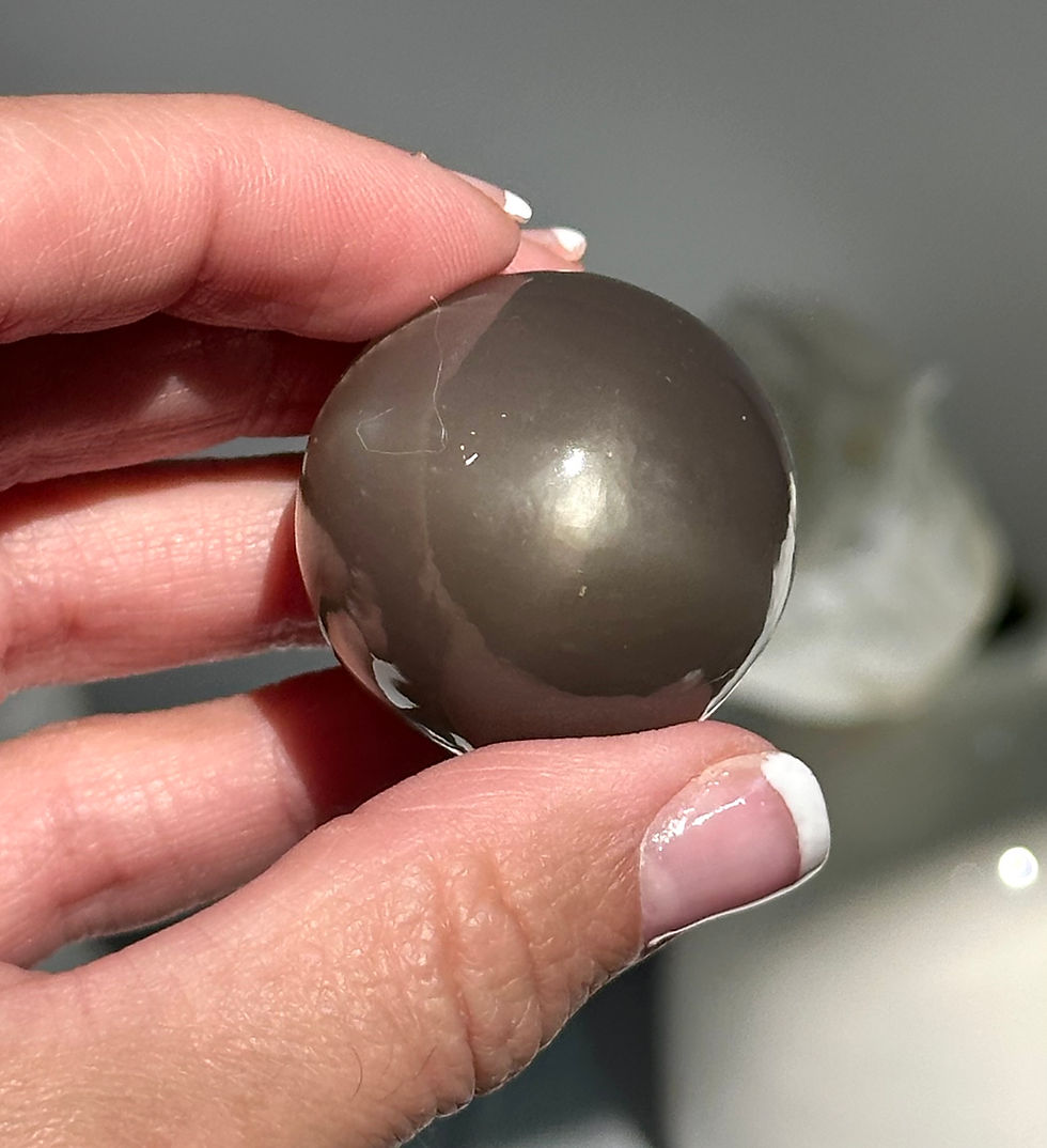 Thumbnail: 1.25" Top Quality Black Moonstone Sphere with Incredible Sheen - India