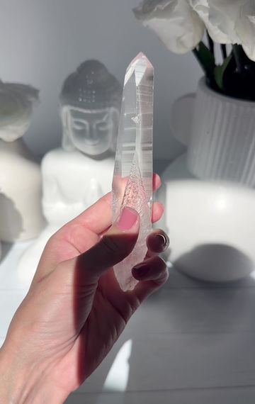 Thumbnail: 5.7” Lemurian Quartz Point with Large Window and Barcodes, Minas Gerais,  Brazil