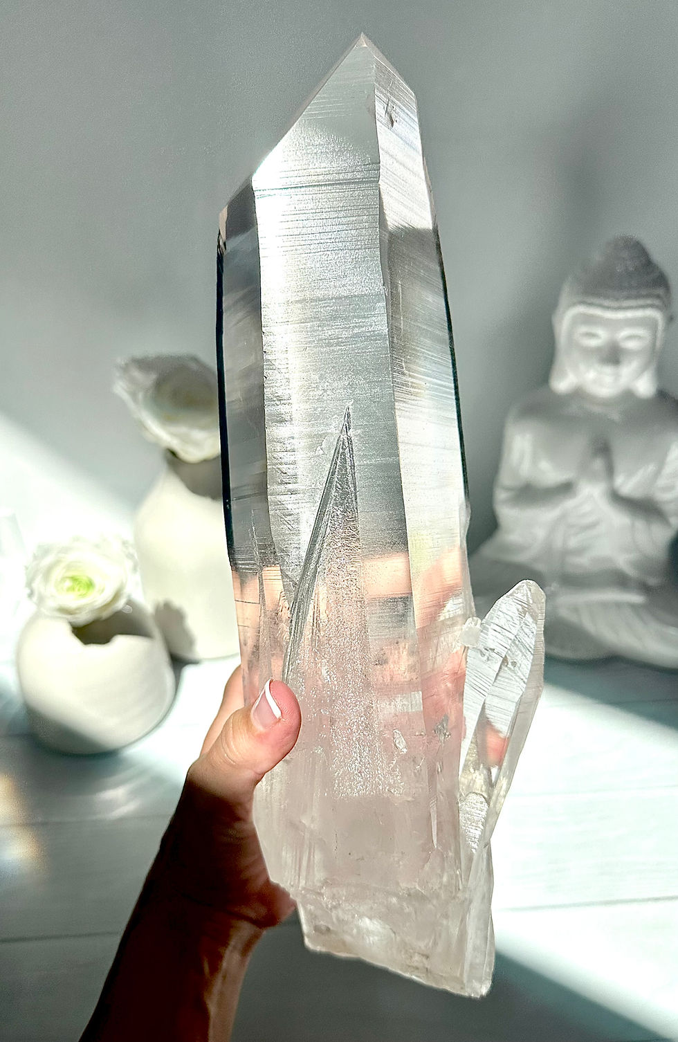 Thumbnail: 12.3” , 2.5kg Stunning Lemurian Quartz Point w/ Manifestation Crystal