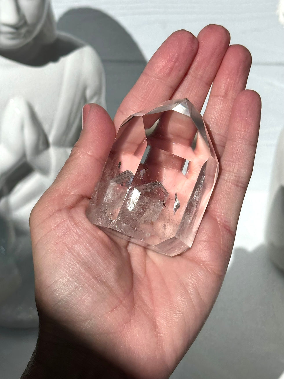 Thumbnail: 2.5"  RARE Quartz Point with XL Manifestation Crystal Inclusion - Brazil