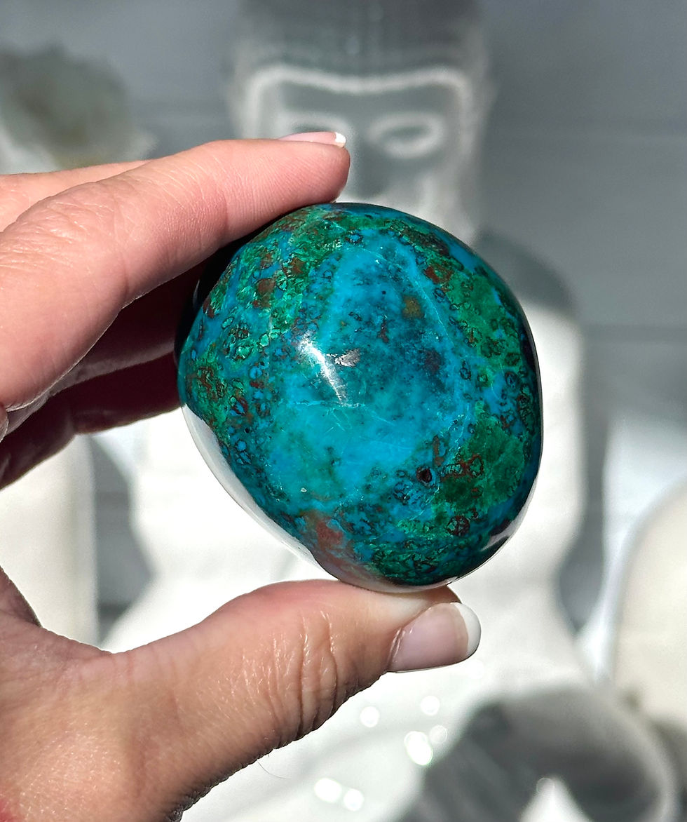 Thumbnail: 2.0”  Chrysocolla Palm Stone - Peru