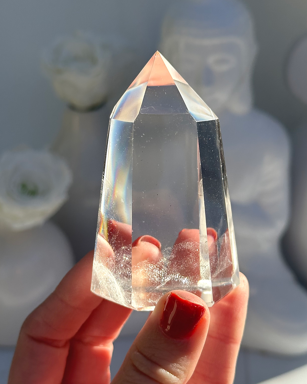 Thumbnail: 3.0” Madagascar Quartz Point with Isis Face - Madagascar