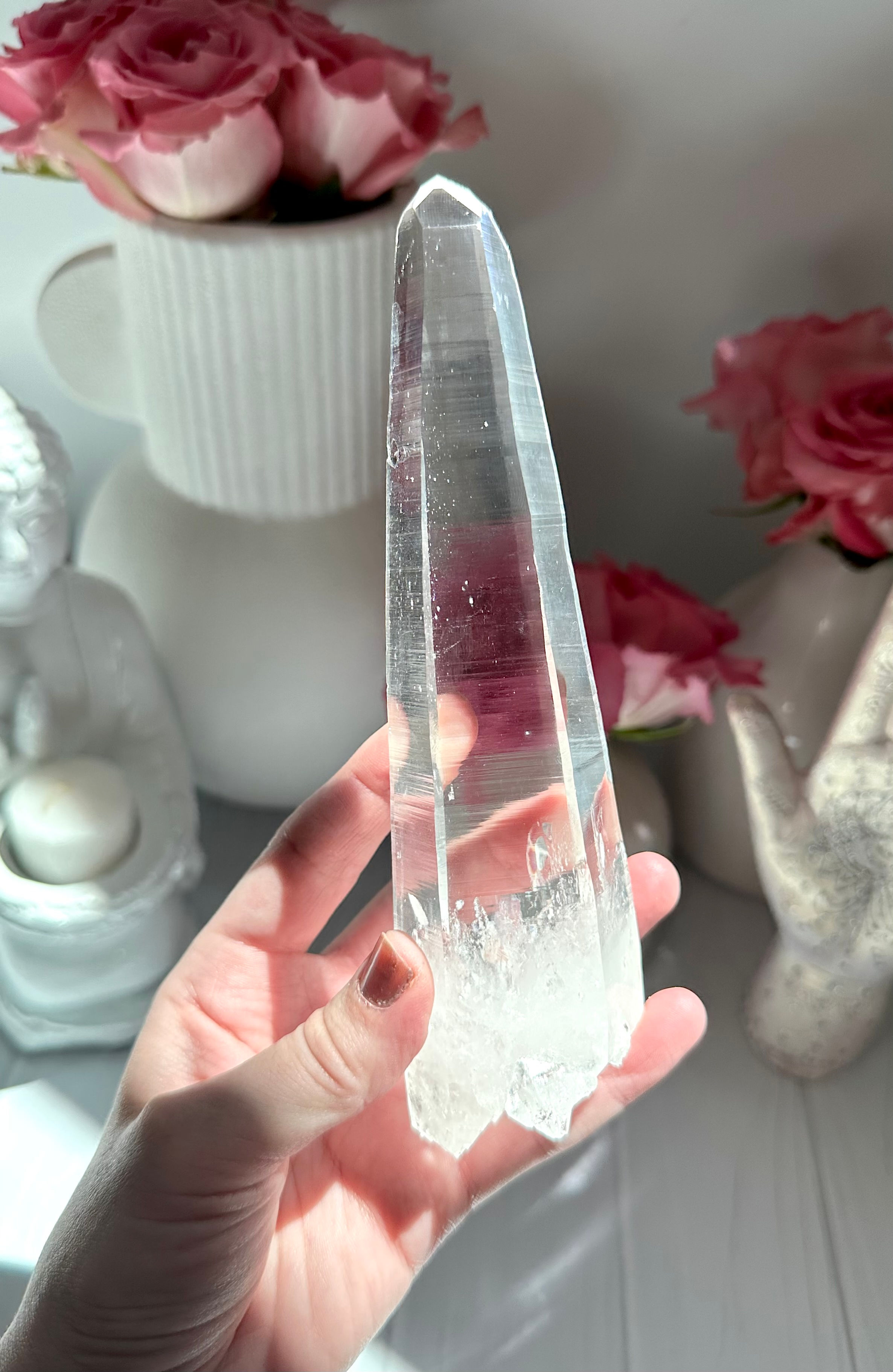 7.0” Top Quality Self-Healed ET Colombian Lemurian Quartz Point