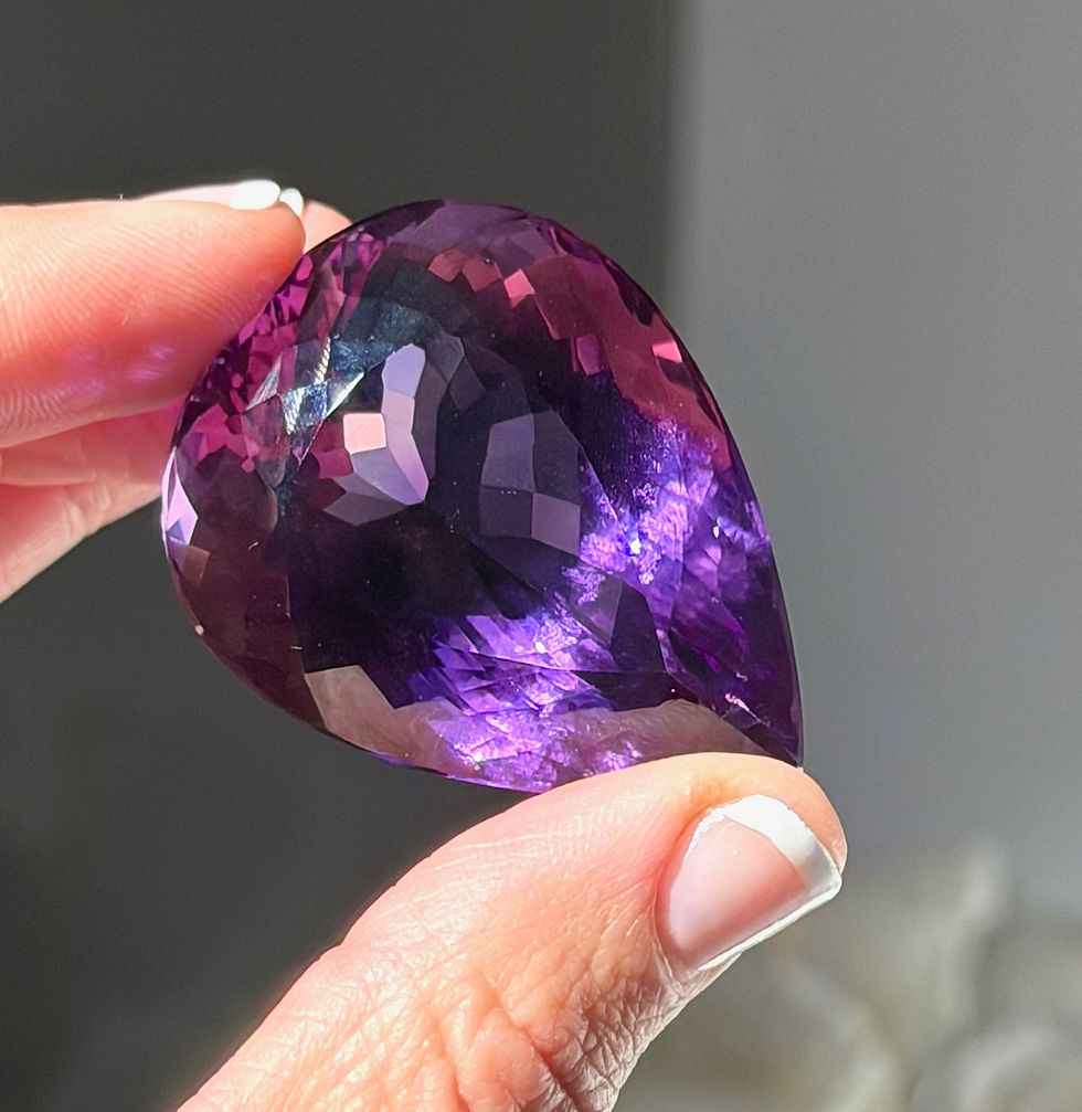 Thumbnail: 1.7”, 160.5ct. Stunning Amethyst Faceted Gem Stone - Brejinho Mine Bahia, Brazil