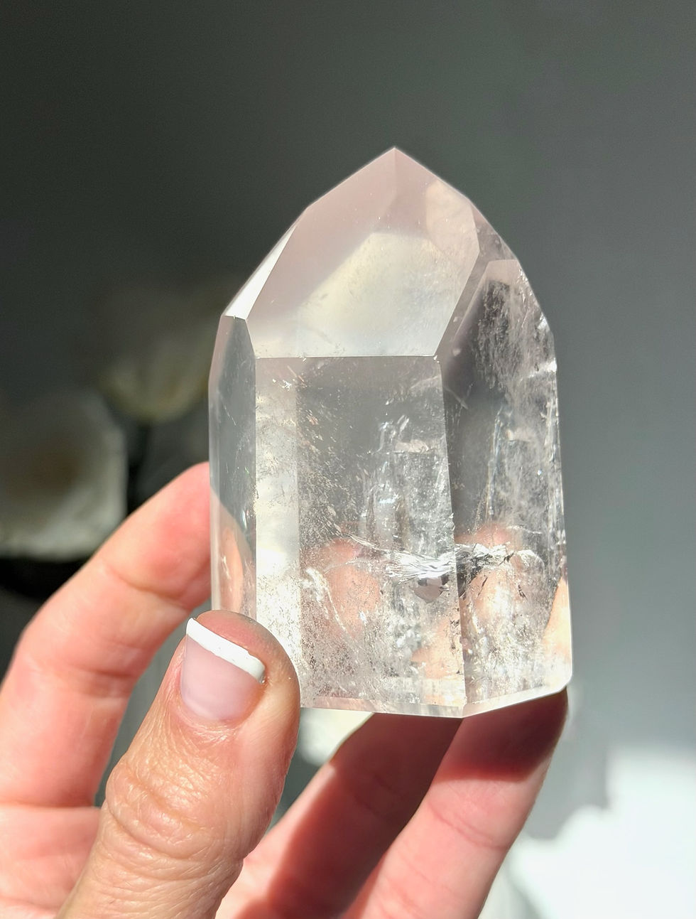 Thumbnail: 2.6” Soothing Lithium Quartz Point with Time Link - Brazil