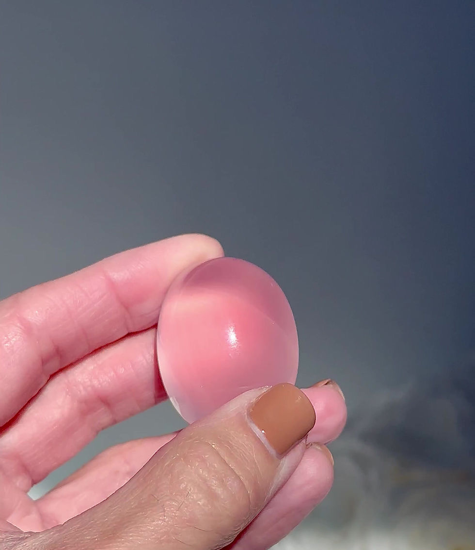 Thumbnail: 1.3 Star Rose Quartz Pocket Stone - Cabochon - Great Clarity - Brazil