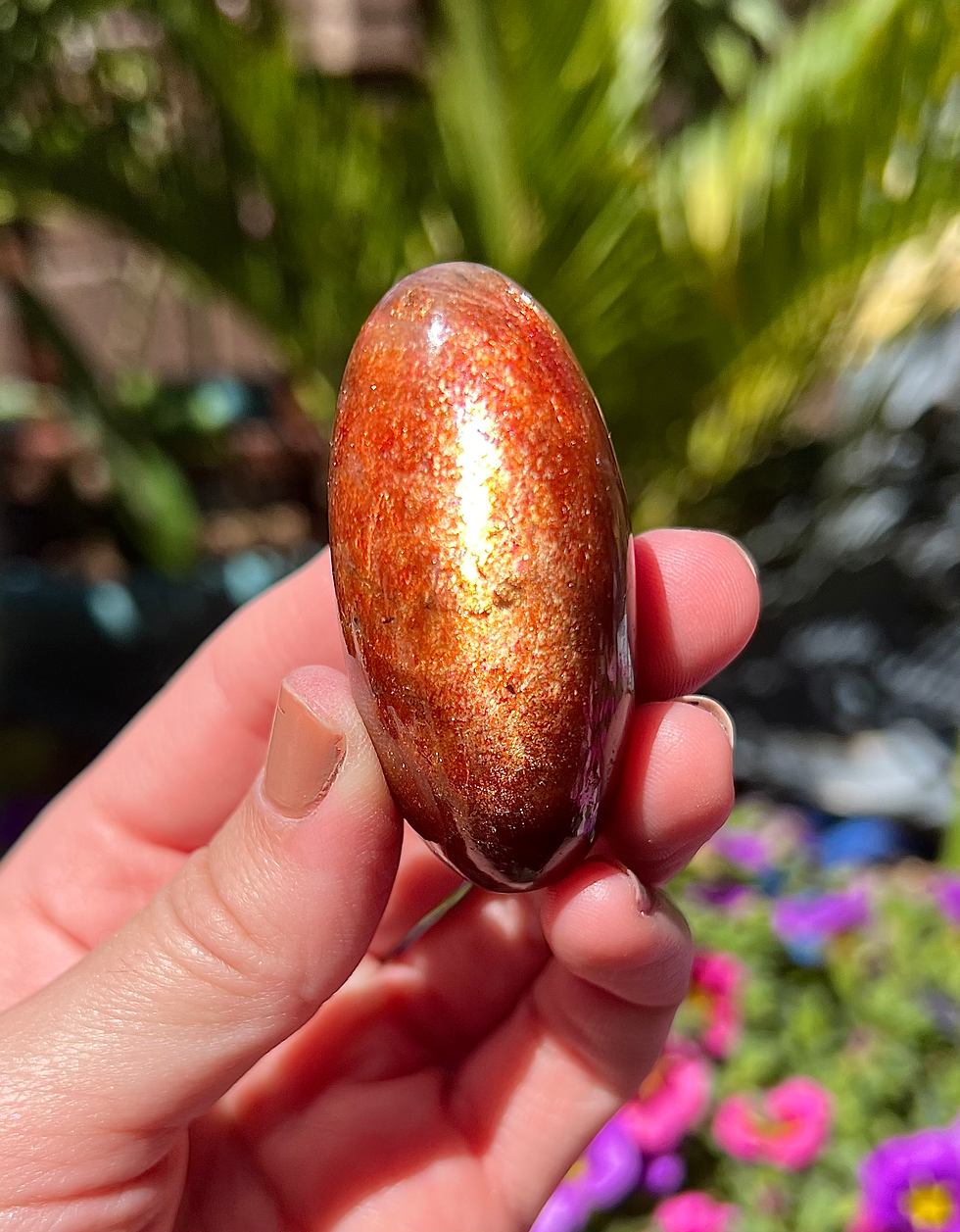 Thumbnail: 2.3”  Extremely High Quality Natural Sunstone Shiva w/ Unbelievable Glow - India