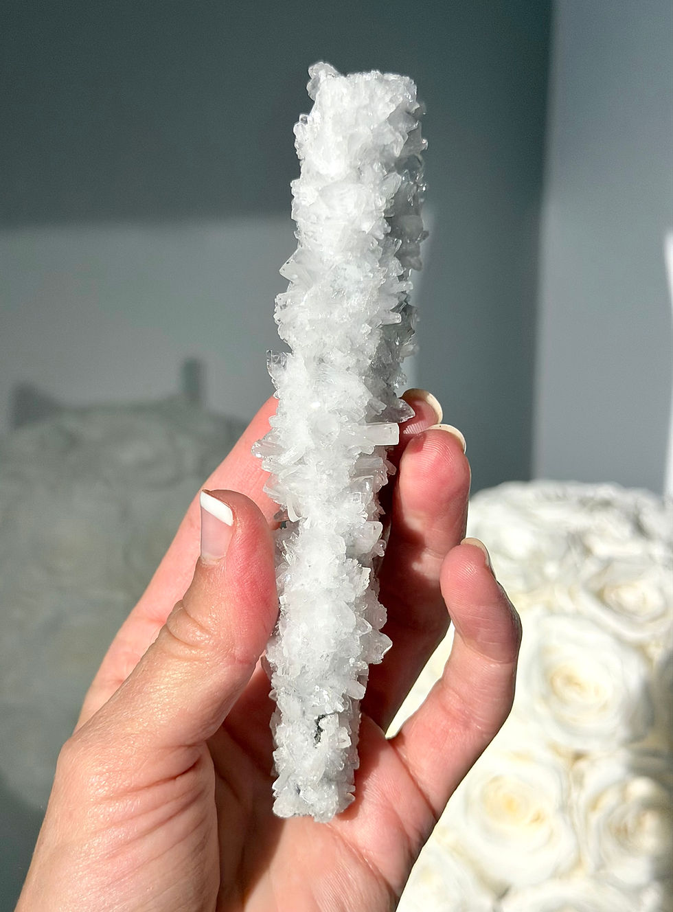 Thumbnail: 5.25” RARE Dazzling Barite Druze Wand - Rare Formation - Namibia