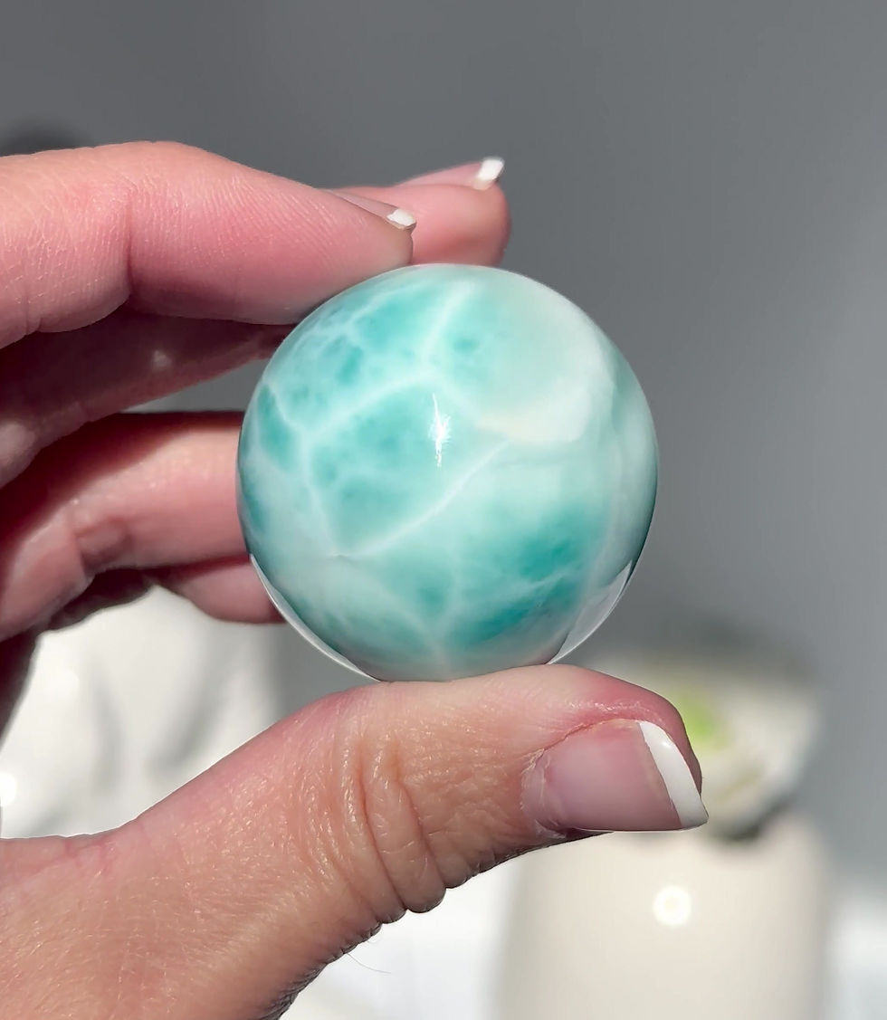 Thumbnail: 36mm” High Quality Mesmerizing Larimar Sphere - Dominican Republic