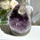 Thumbnail: 1kg , 4.5” VERY RARE Amethyst Stand with Etched Calcite Point - Uruguay