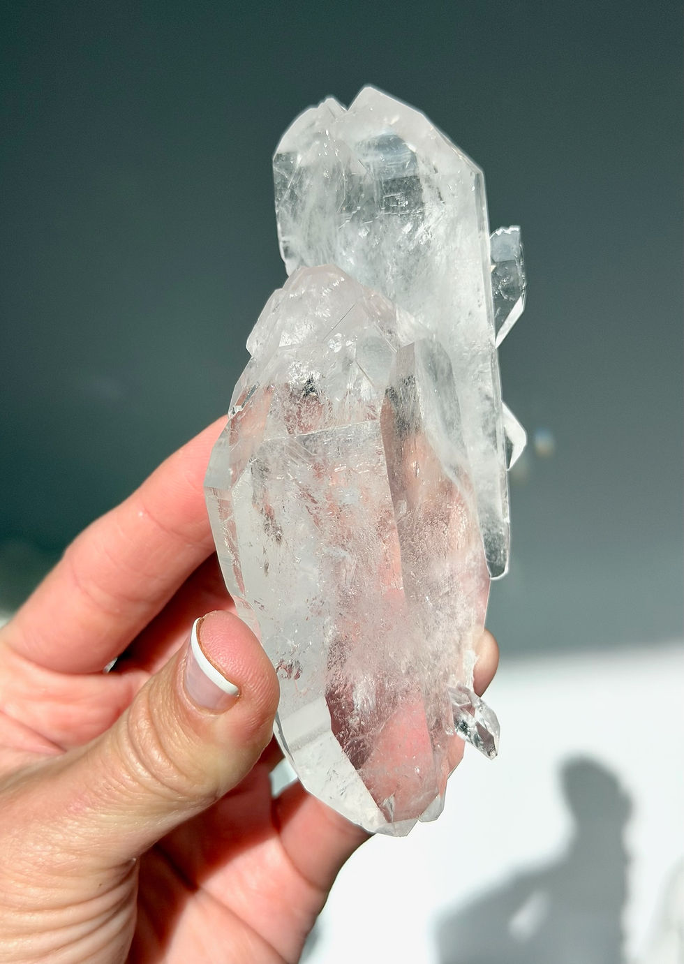 Thumbnail: 4.0” DT Lemurian Quartz with Companion Crystal, Elestial Growth, Record Keepers