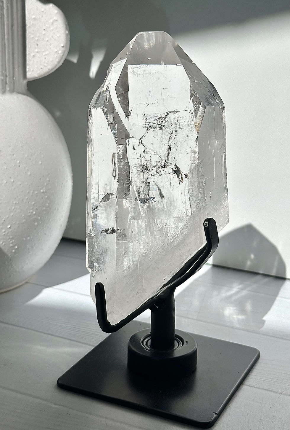 Thumbnail: 7.4” 1.5kg Cathedral Quartz Point with Trigonic Record Keepers and Rainbow