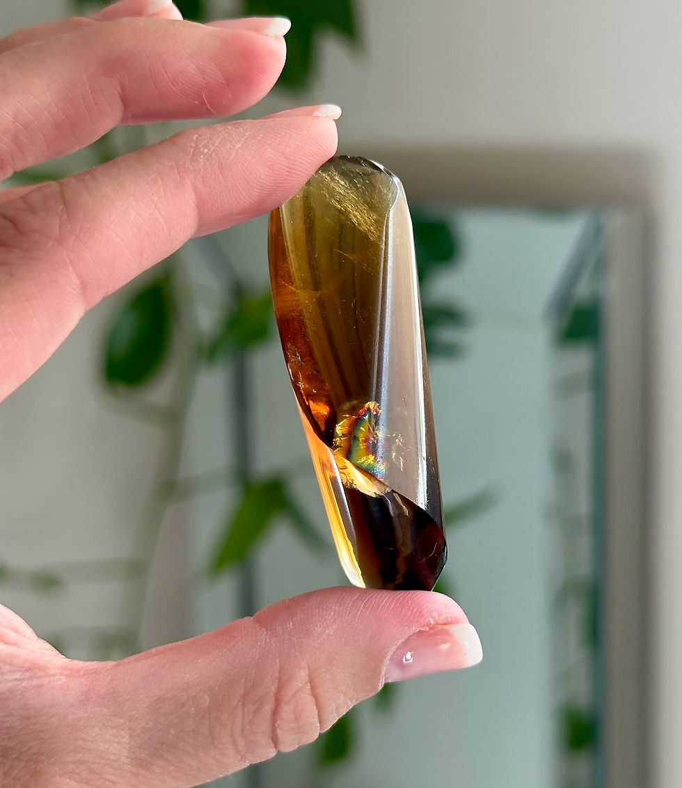 Thumbnail: 2.4” High Quality Cognac Citrine Point w/ Rainbow - Zambia 