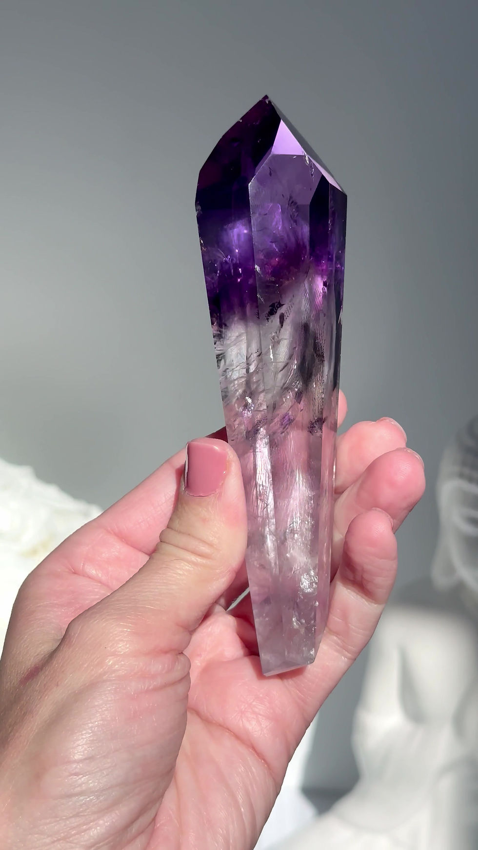 Thumbnail: 5.2”  Majestic Bahia Amethyst Point with Phantoms