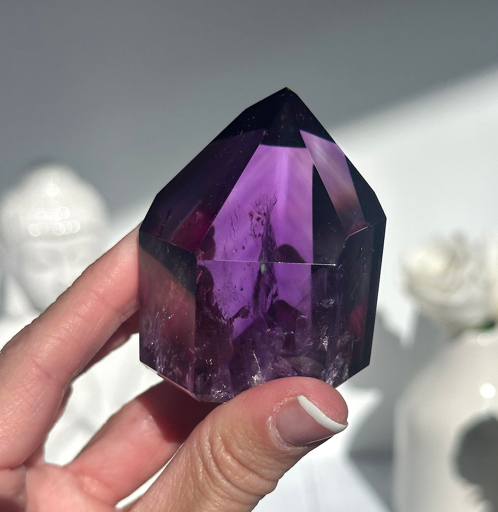 Thumbnail: 2.3” High Quality Royal  Phantom Purple Amethyst With Rainbows - Brazil