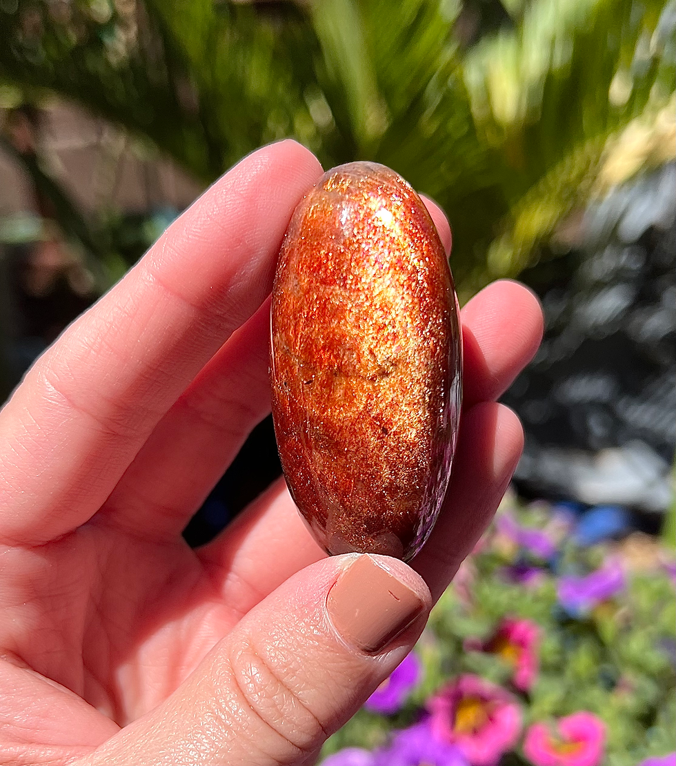 Thumbnail: 2.3”  Extremely High Quality Natural Sunstone Shiva w/ Unbelievable Glow - India