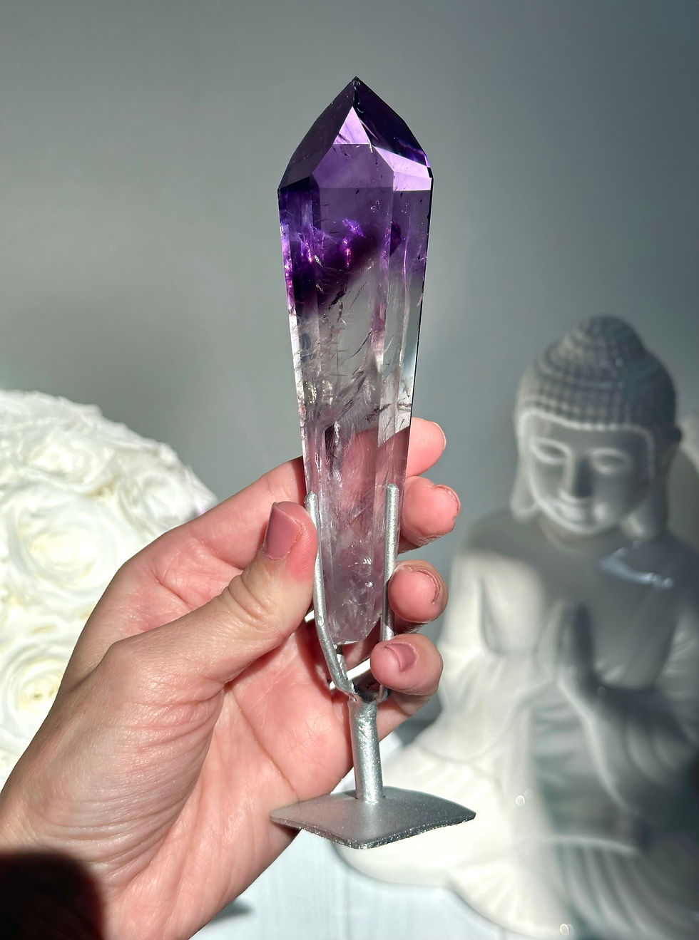Thumbnail: 5.2”  Majestic Bahia Amethyst Point with Phantoms