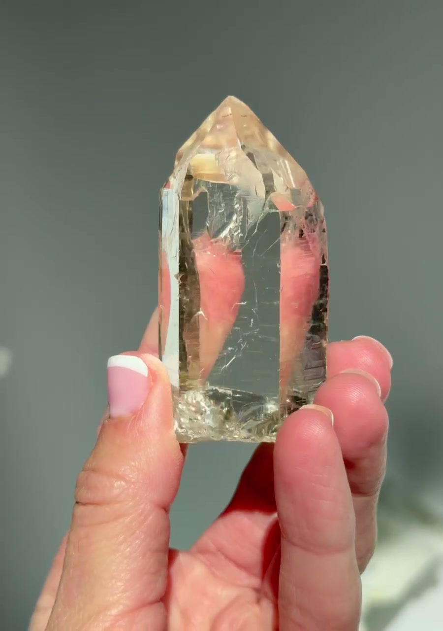 Thumbnail: 2.5”,  RARE Citrine Cathedral Point with Great Clarity - Minas Gerais, Brazil