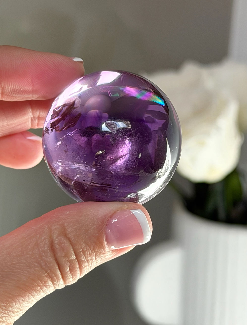 Thumbnail: 38mm Amethyst Sphere with Rainbow - Brazil