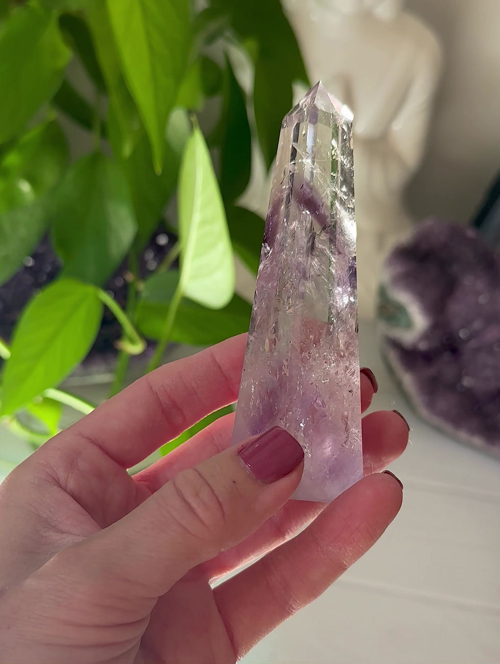 Thumbnail: 4.2” Amethyst Point with Rainbow - Brazil