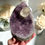 Thumbnail: 1kg , 4.5” VERY RARE Amethyst Stand with Etched Calcite Point - Uruguay