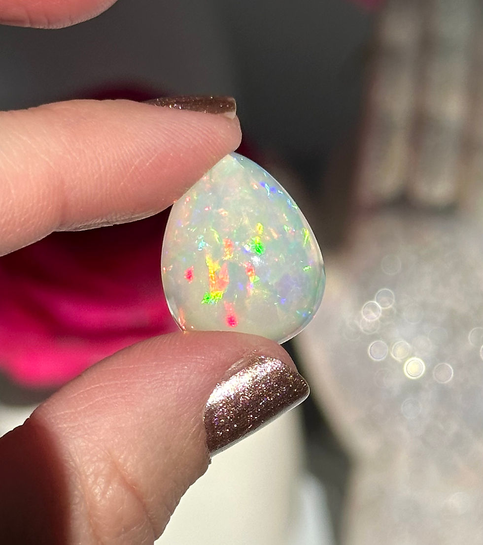 Thumbnail: 10ct , 0.8” RARE High Quality Ethiopian Opal with Red, Yellow and, Green Glow