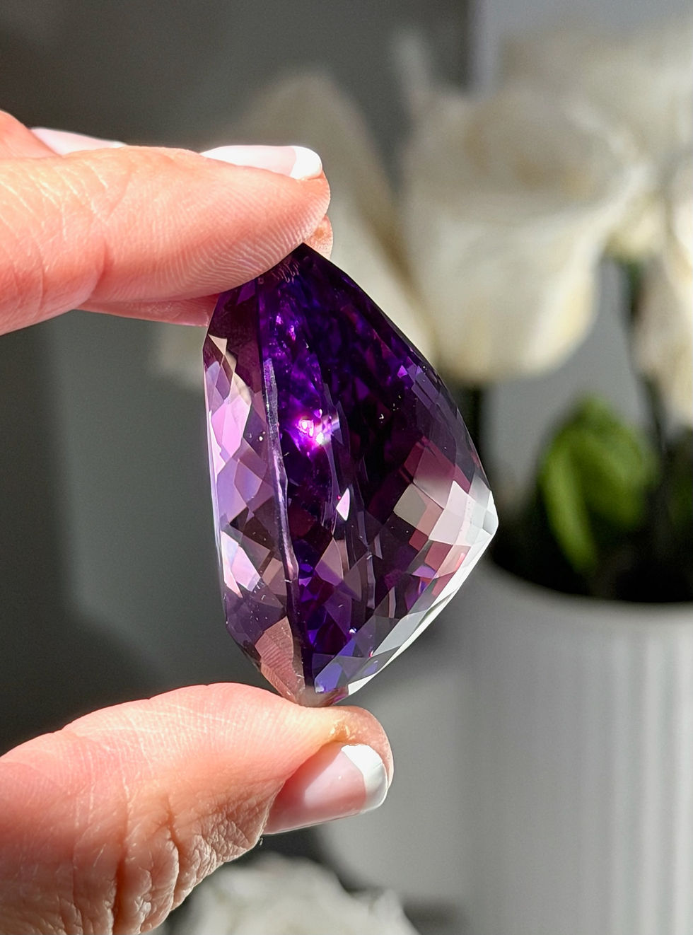 Thumbnail: 1.7”, 160.5ct. Stunning Amethyst Faceted Gem Stone - Brejinho Mine Bahia, Brazil