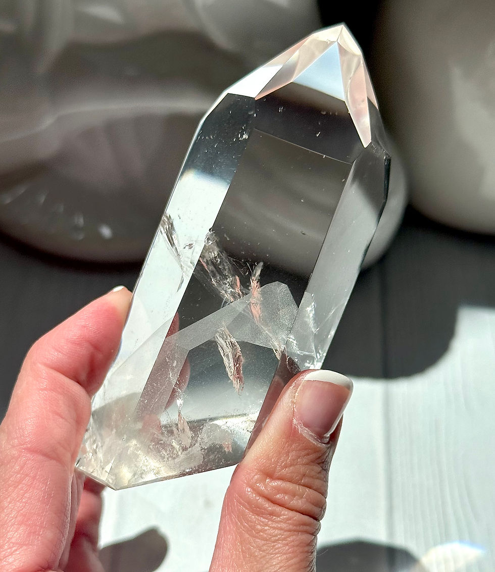 Thumbnail: 3.9” 3D PHANTOM Lemurian Quartz Point with Stand - Brazil