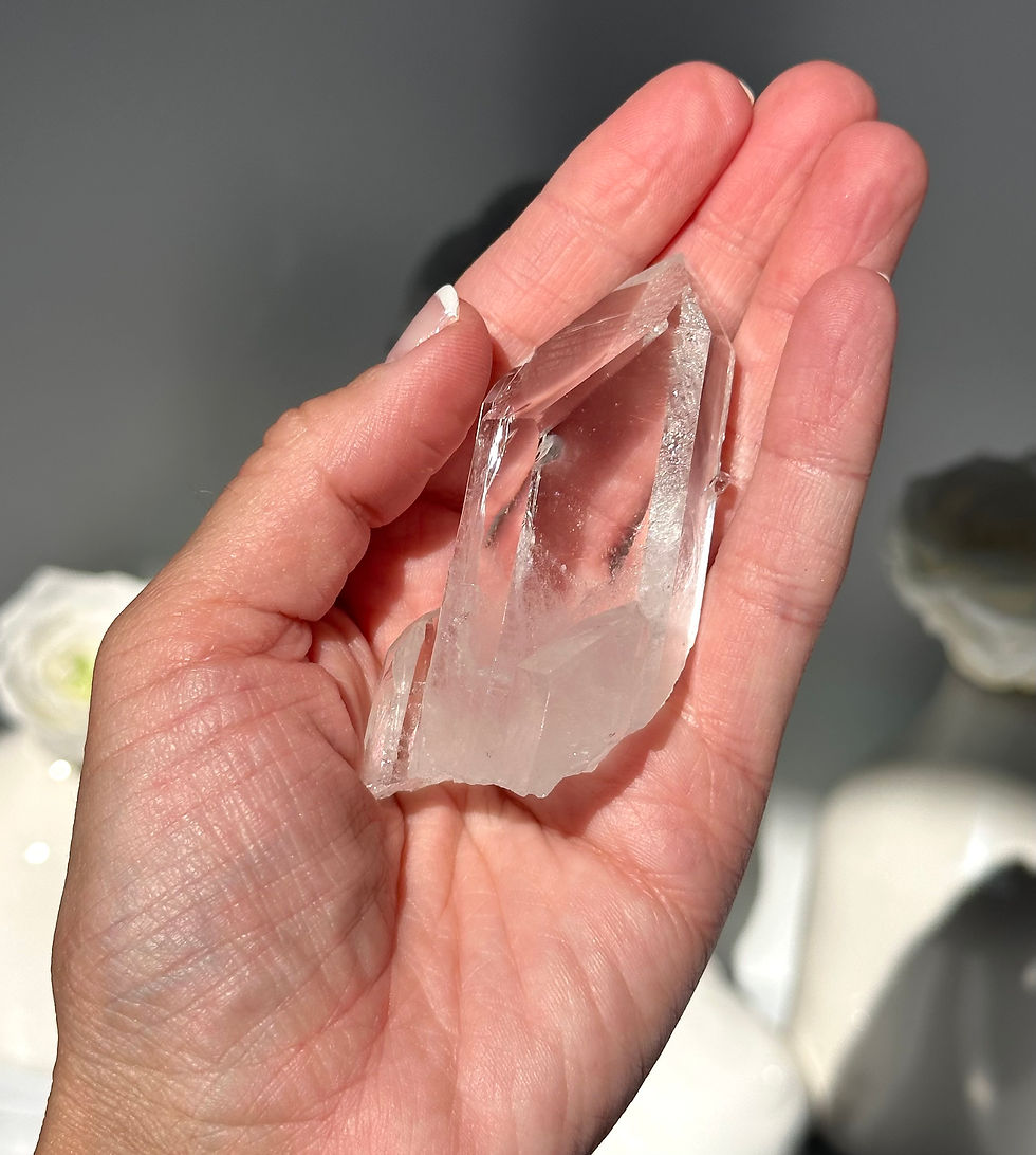 Thumbnail: 2.8” Silver Quartz Point w/ Deep etchings, Companion Crystals