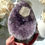 Thumbnail: 1kg , 4.5” VERY RARE Amethyst Stand with Etched Calcite Point - Uruguay