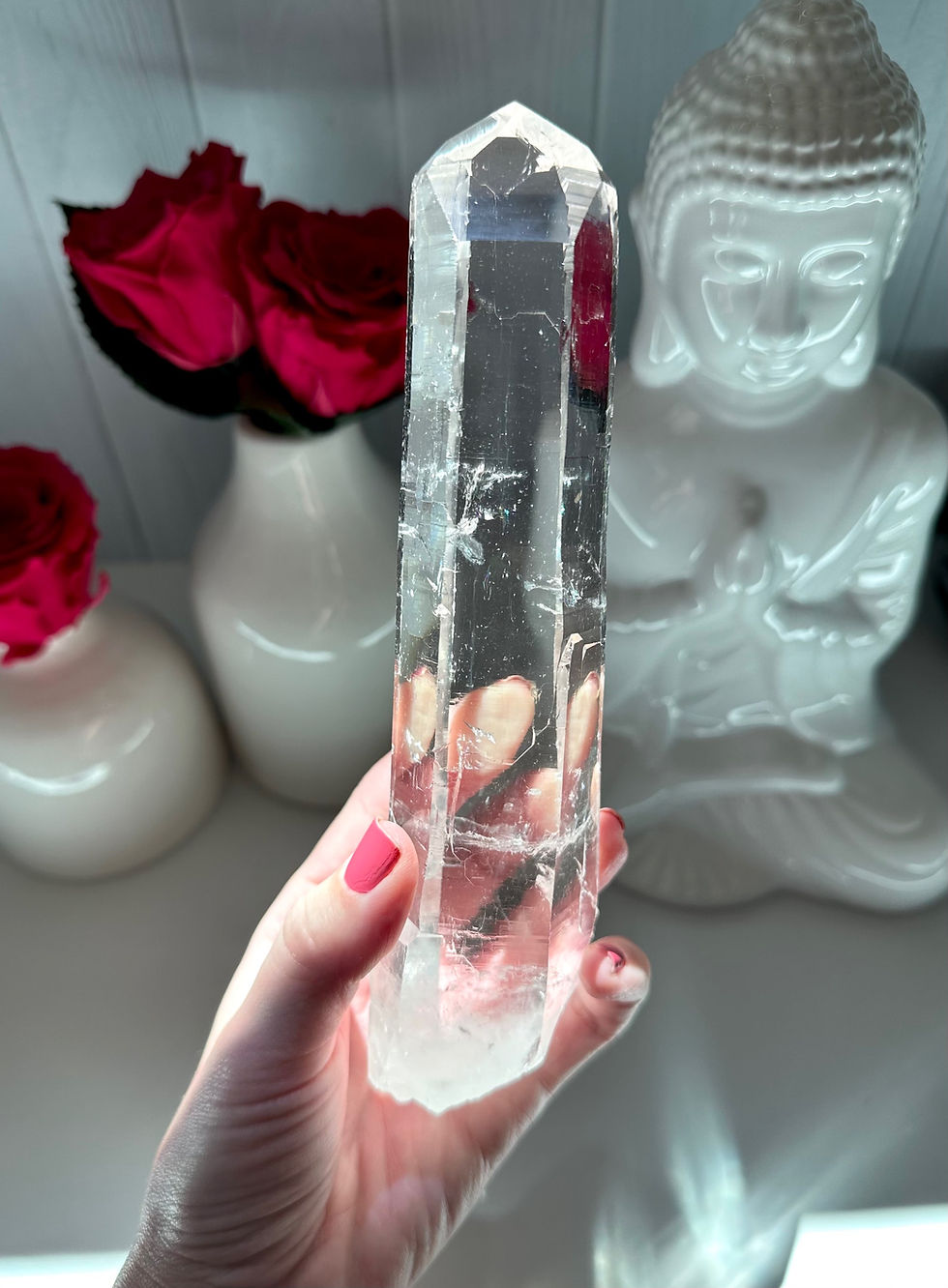 Thumbnail: 7.5” VERY RARE XXL  Diamantina Quartz Laser Wand with Rainbow  - Diamantina Mine
