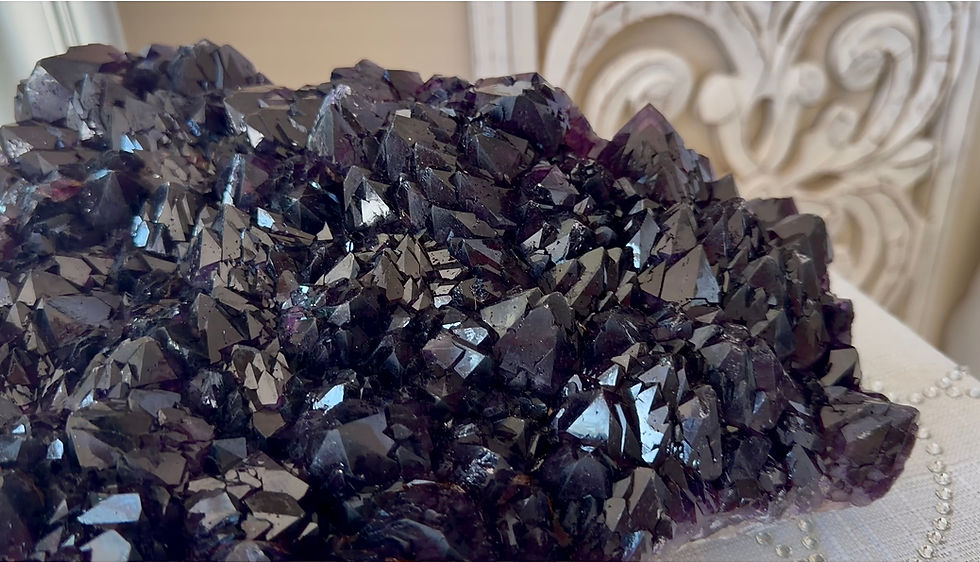 Thumbnail: 11.4” , 7.2KG VERY RARE ET Amethyst Cluster with Stand - Alien Amethyst -  India