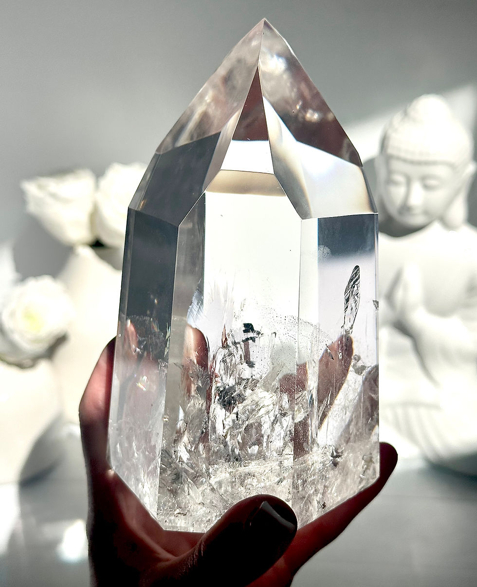 Thumbnail: 6.1” , 1.77kg Stunning Lemurian Quartz Point - Deva - with Rainbows - BRAZIL