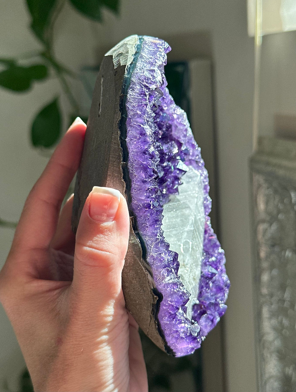 Thumbnail: 5.9” Amethyst Druzy with Calcite - Uruguay